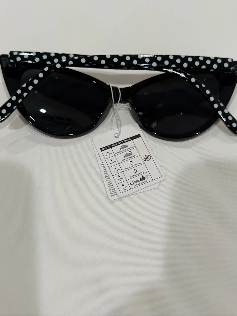 Black Polka Dot Cat-Eye Sunglasses for Women